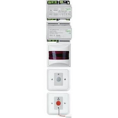 Un set di cinque dispositivi elettrici con funzioni di controllo e monitoraggio diverse, disposti verticalmente.