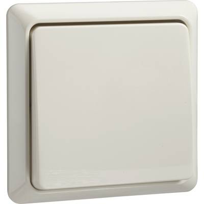 Un interruttore luce bianco a forma quadrata, montato su una parete.