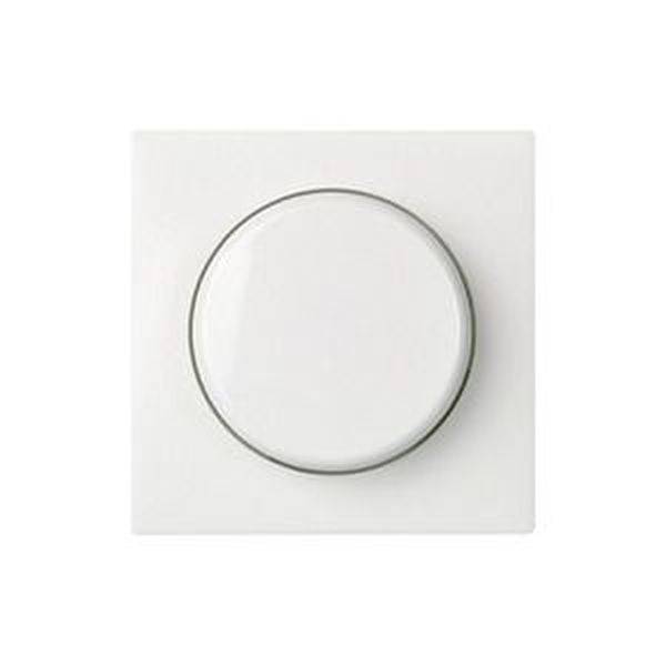 Un interruttore dimmer bianco su sfondo bianco.