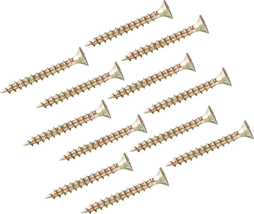 Più viti in legno color oro disposte diagonalmente su uno sfondo bianco.