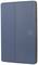 Custodia blu per tablet dal design essenziale. Forma rettangolare con una linea verticale di separazione al centro.