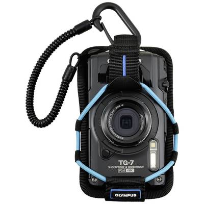 Fotocamera Olympus TG-7 in custodia protettiva, impermeabile e antiurto, con video 4K e obiettivo F2.0, ideale per avventure all'aperto.
