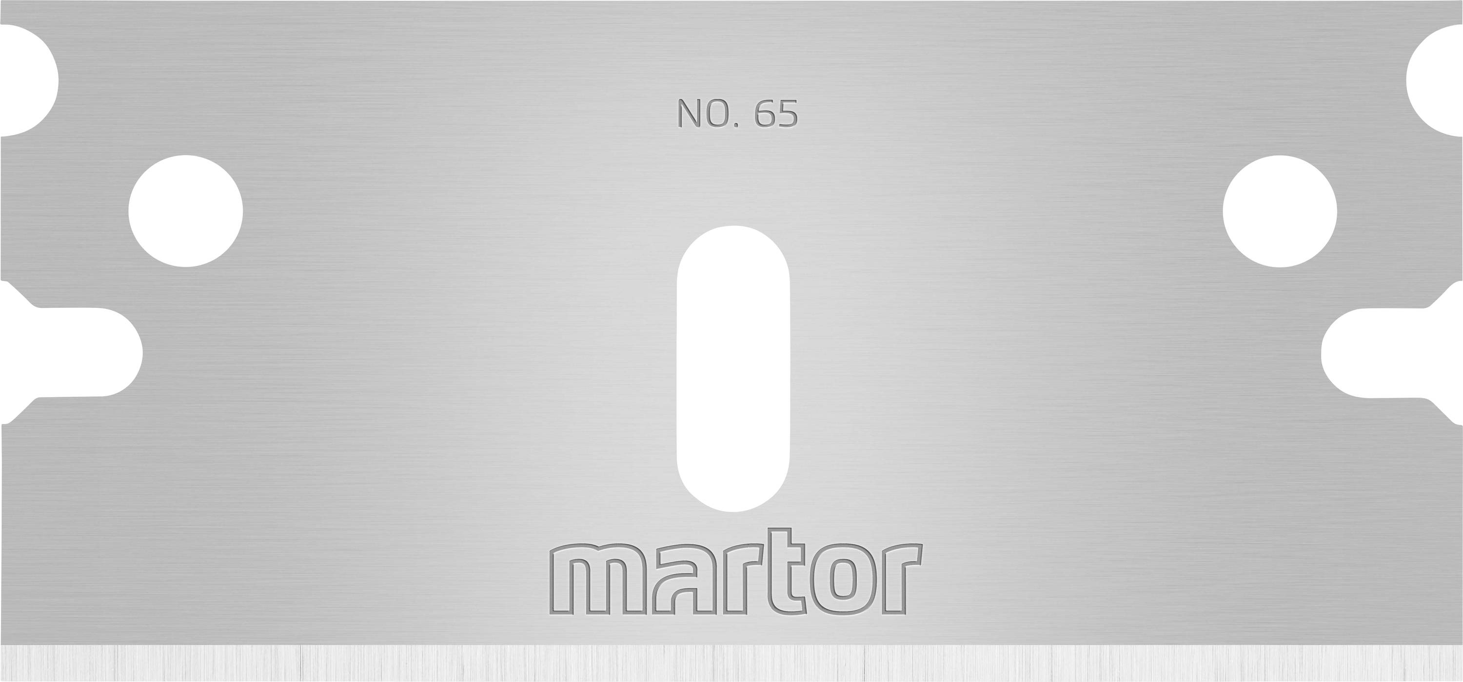 Superficie della lama con l'iscrizione 'NO. 65' e 'martor'.