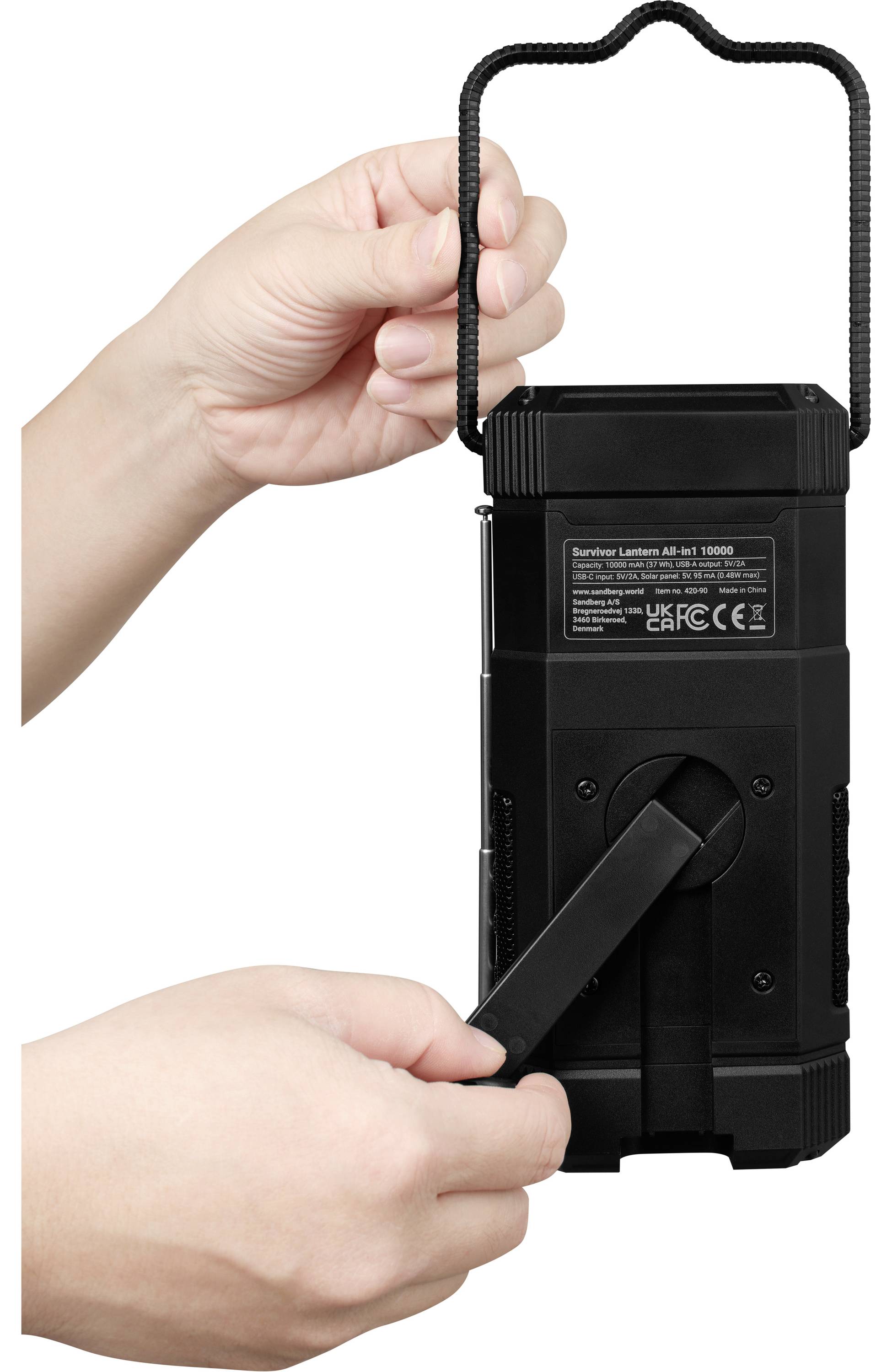 Sandberg Sandberg Survivor Lantern - Powerbank - 10000 mAh - 37 Wh - 2 A (USB) Batteria solare 10000 Litio Multicolore-10