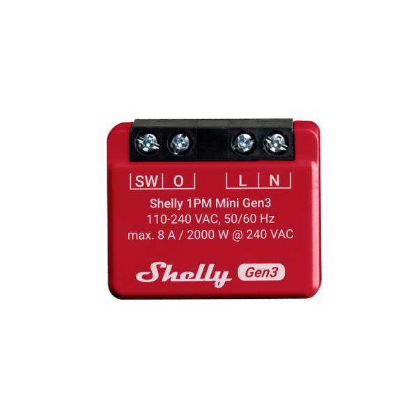 Shelly Shelly 1PM Mini Gen3  Attuatore di misura a commutazione  Wi-Fi, Bluetooth