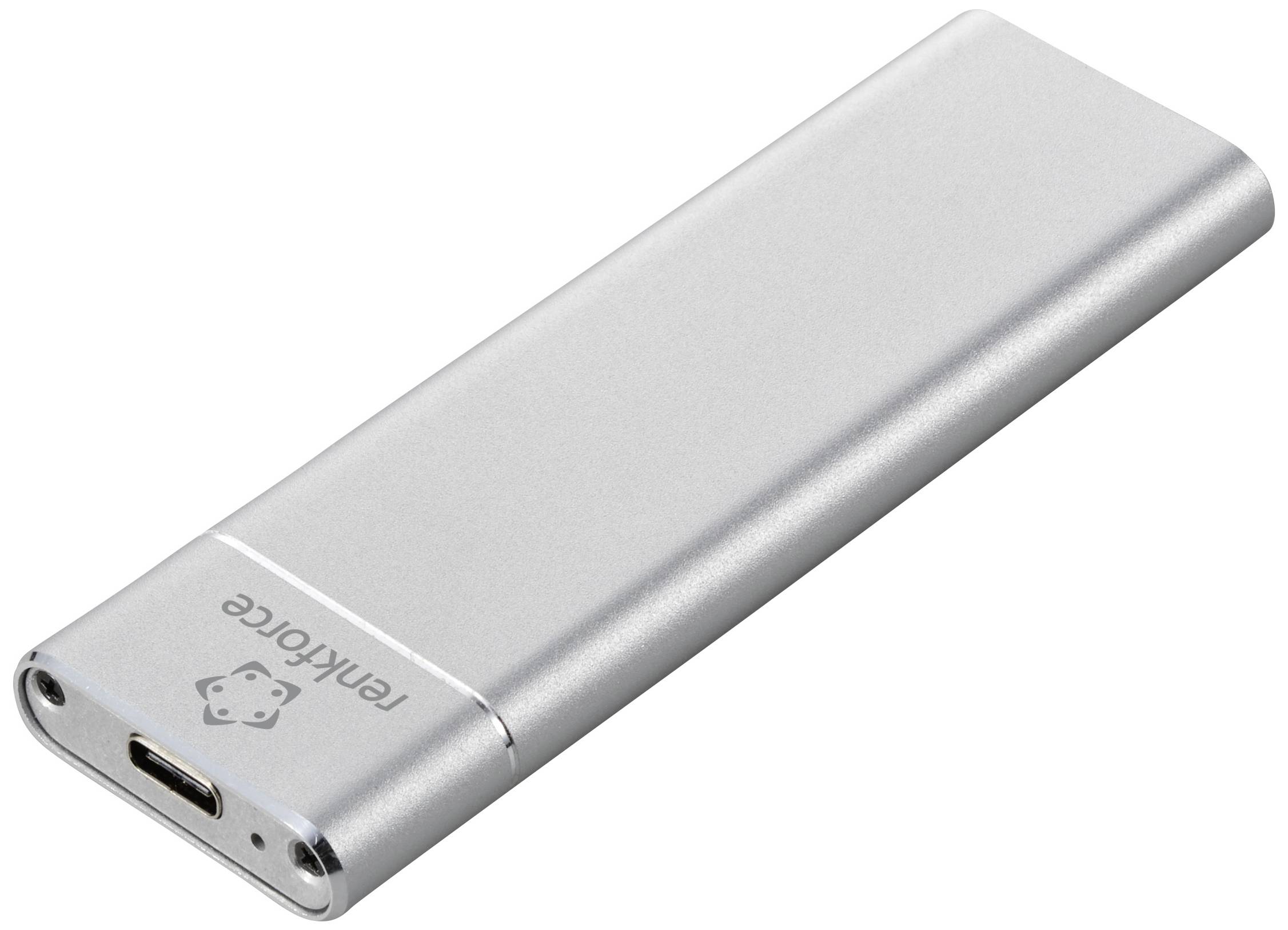 Una chiavetta USB-C di Transcend in argento dal design sottile e moderno, ideale per il trasferimento veloce dei dati e l'archiviazione.