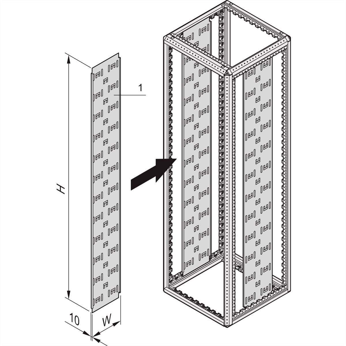 nVent SCHROFF 23130149 Conduzione dei cavi; (L x A x P) 250 x 1692 x 250 mm 1 pz. Pezzo