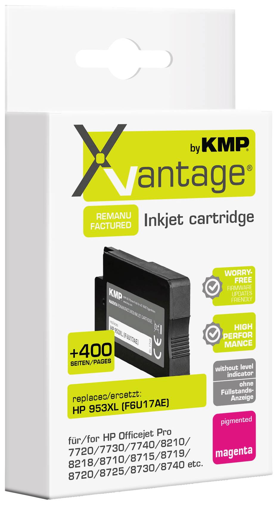 Cartuccia d'inchiostro KMP, modello 953XL, per HP Officejet Pro. Promette alte prestazioni e 400 pagine aggiuntive. Colore: Magenta.