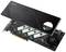 'ASUS Hyper M.2 x16 Gen5 Card', una scheda di espansione PCIe con dissipatore di calore attivo per supportare più SSD M.2 in un computer.