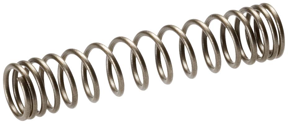 Molla a filo metallico in struttura spirale, posizionata orizzontalmente. La molla è in metallo e presenta una spira uniforme.