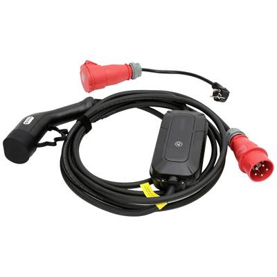 Cavo di ricarica per veicoli elettrici con spina e scatola di controllo, idoneo per connettori di ricarica su auto elettriche.
