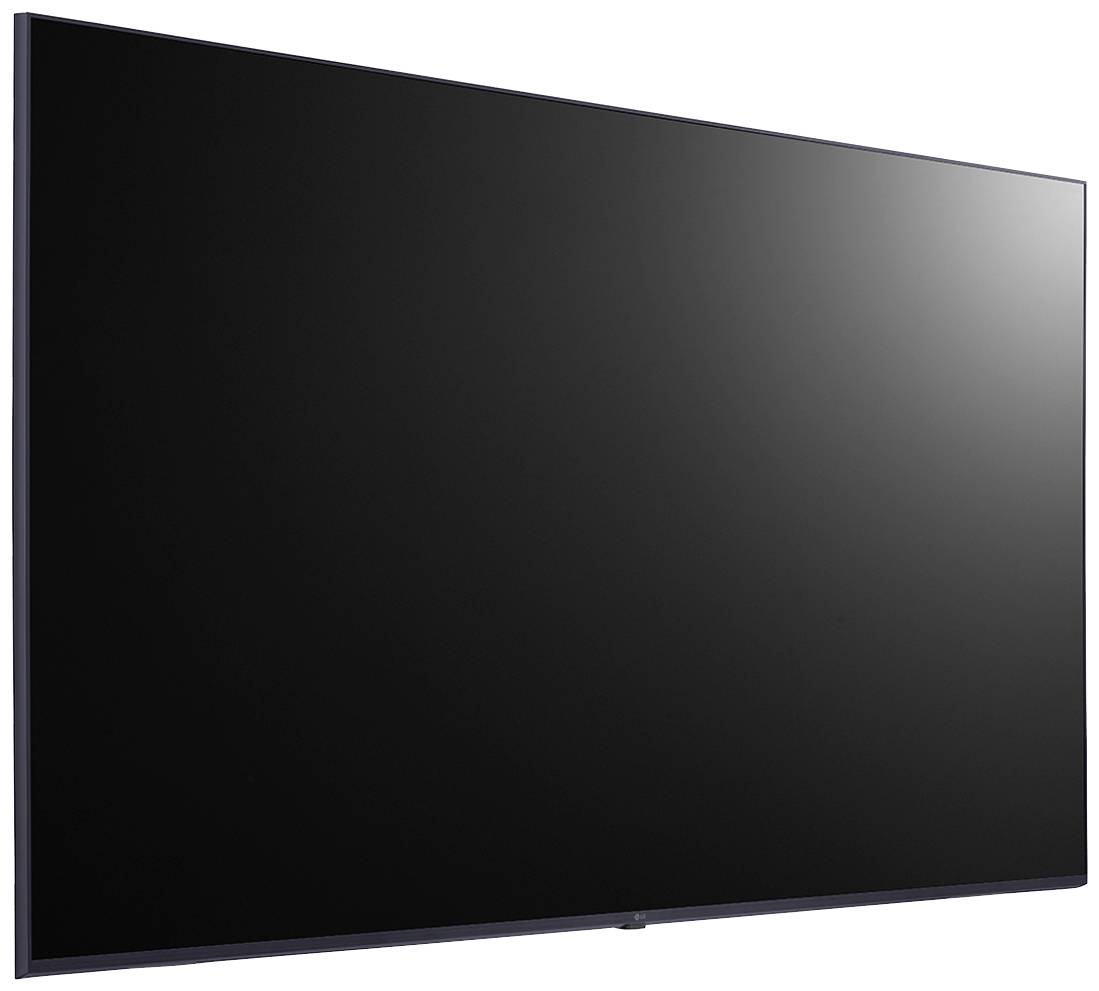 Un grande televisore a schermo piatto nero con una cornice sottile, posizionato in formato orizzontale.