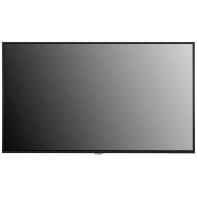 Un grande televisore a schermo piatto nero con cornice sottile, uniformemente illuminato senza riflessi o contenuti riconoscibili.