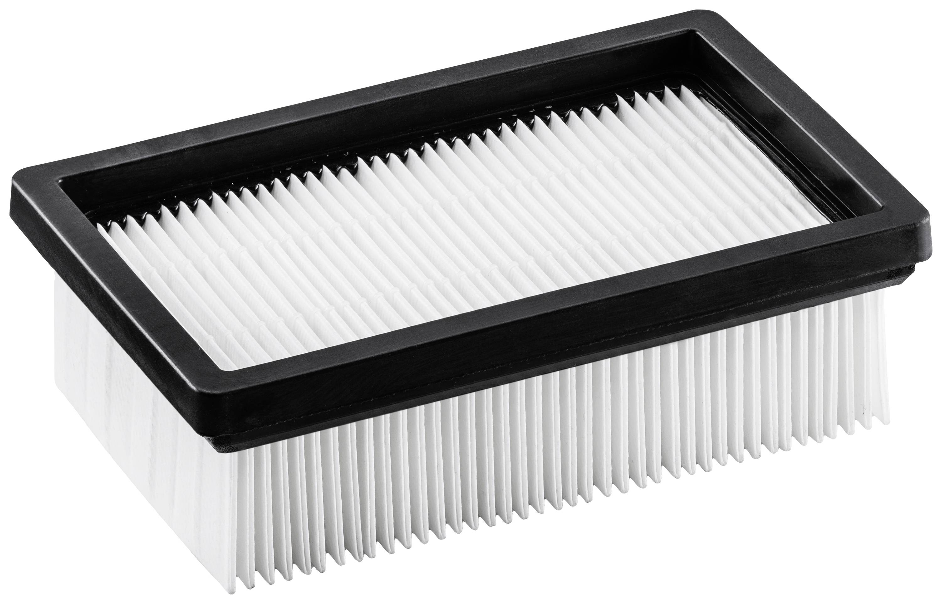 Filtro HEPA rettangolare con cornice nera, utilizzato per la purificazione efficiente dell'aria mediante la cattura di particelle sottili e allergeni.