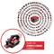 Il sistema Power X-Change di Einhell: L'immagine mostra un'ampia gamma di utensili elettrici disposti in cerchi concentrici, appartenenti al sistema Power X-Change, con particolare attenzione su un pialla elettrica.