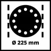 Simbolo del diametro con cerchio nero e punti bianchi che mostra 'Ø 225 mm'. Linee contrassegnate a 3, 9 e sotto le 12.