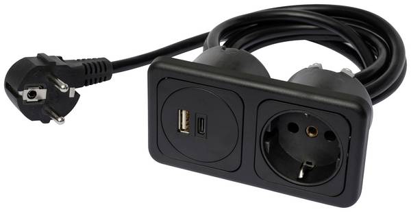 inprojal elektrosysteme 9016-114.81  Presa da incasso  con USB-C®, con uscita di ricarica USB, Consegna dell'energia IP20 Nero
