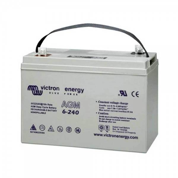 Victron Energy Victron AGM 6V 240Ah Deep Cycle Akku Batterie BAT406225084 Batteria al piombo 6 V 240 Ah Piombo-gel (L x A x P) 320 x 247 x 176 mm Esente da manutenzione