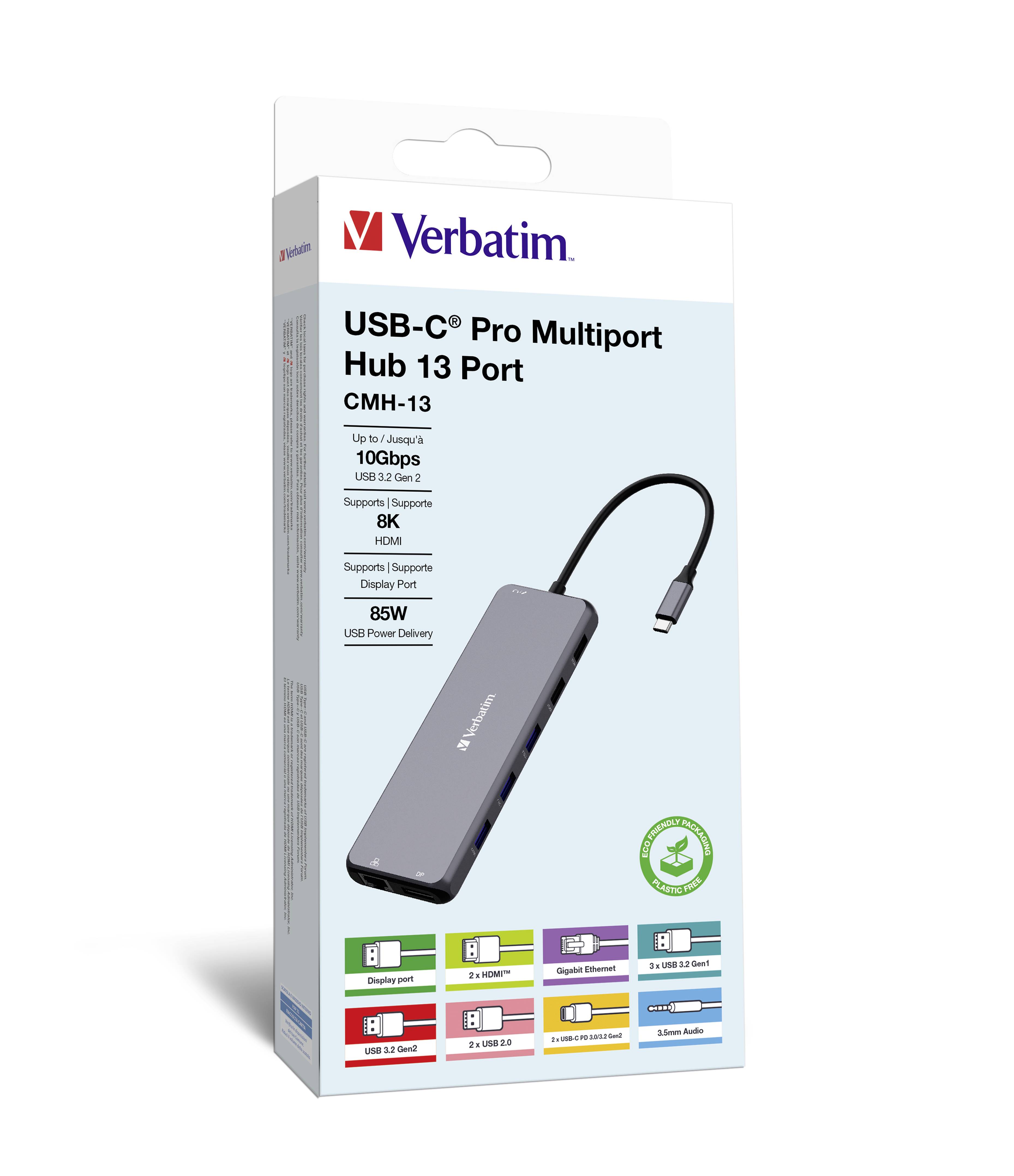 Verbatim USB-C Pro Hub multiporta 13 porte CMH-13 32153 - Hub - 13 porte-8