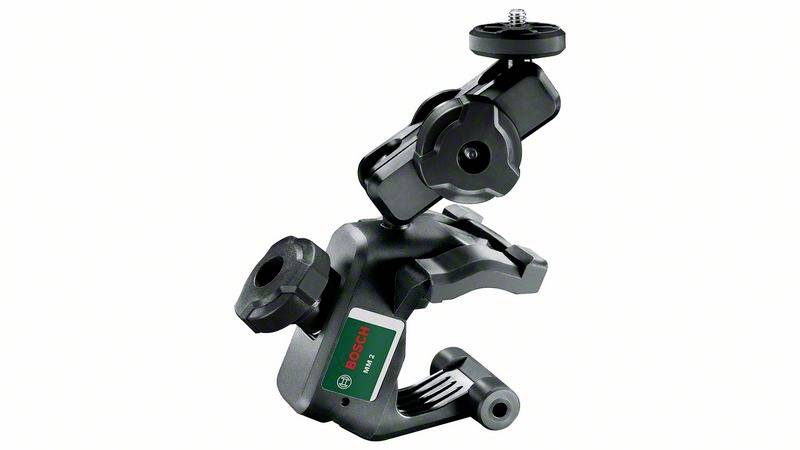 Un raccordo nero per fotocamera Bosch per il montaggio o il fissaggio.
