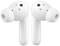Cuffie in-ear wireless bianche con tappi auricolari ovali e aree sensoriali nere sulla superficie esterna, su sfondo bianco.