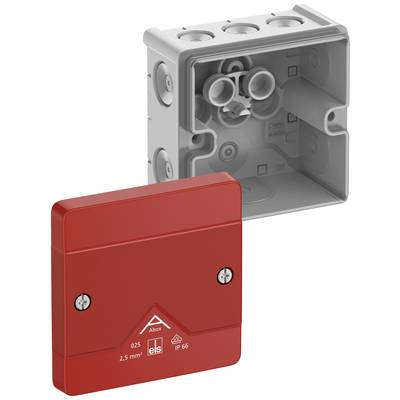 Copertura rossa con due viti e design simmetrico. Custodia quadrata grigia con quattro aperture. Adatta per protezione IP66.
