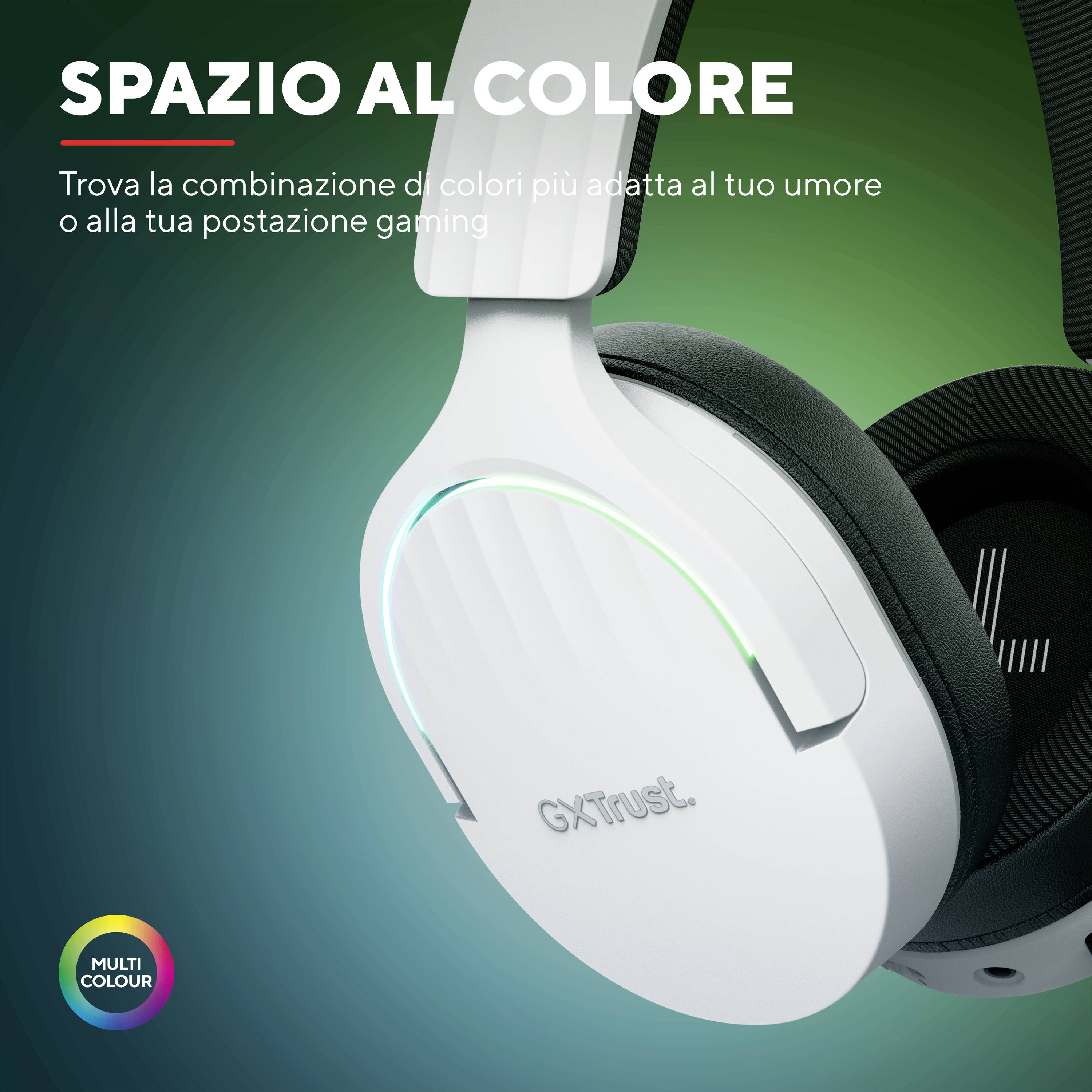 'Farbe bekennen' presenta cuffie da gaming bianche con luci multicolori che si adattano a diversi setup da gaming.