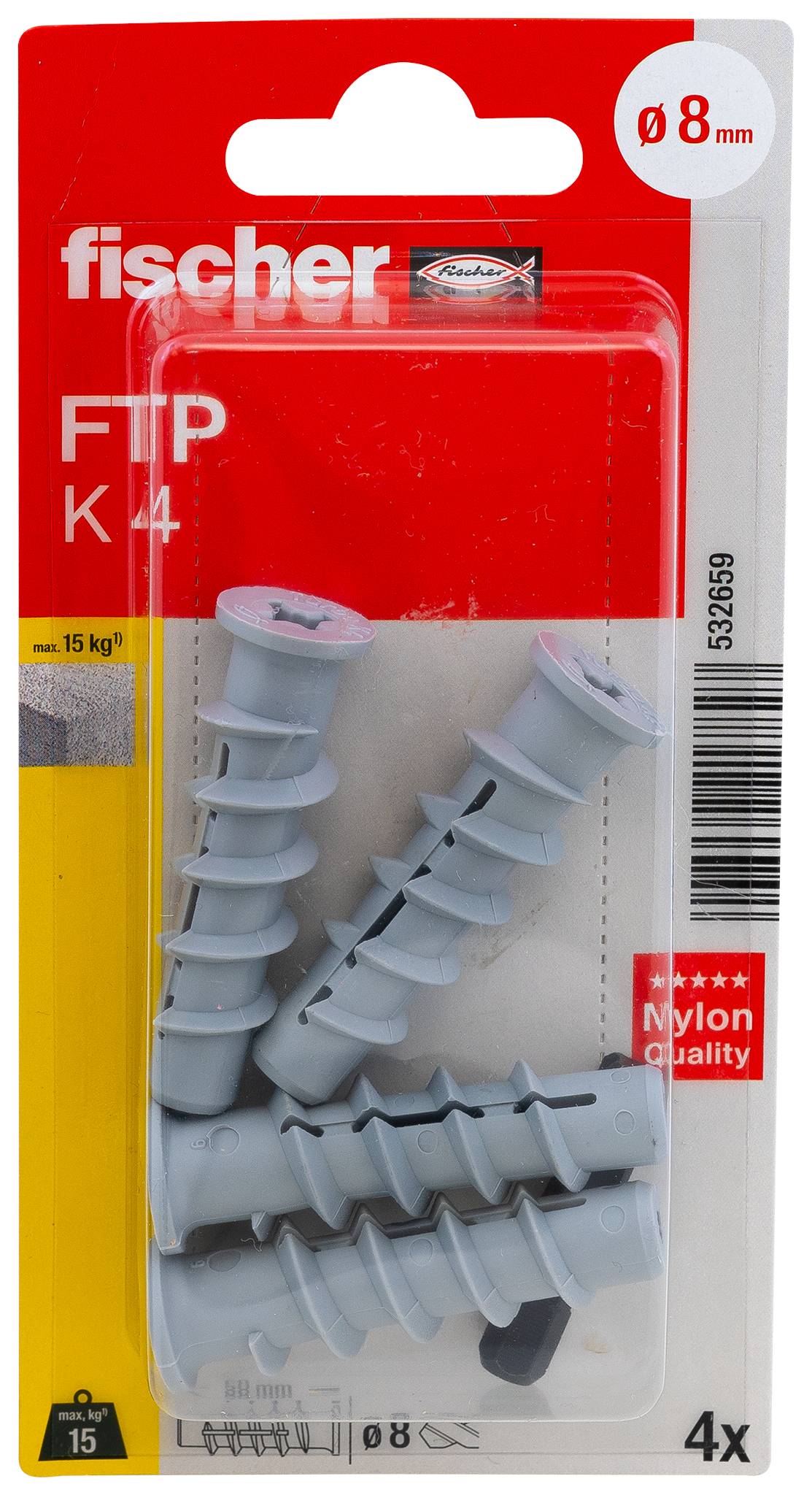 Fischer 532659 FTP K 4 K NV Fissaggio per calcestruzzo cellulare 50 mm 1 KIT