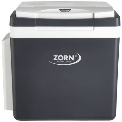 Un contenitore frigo blu con la scritta 'ZORN Quality Coolers' sulla parte anteriore.
