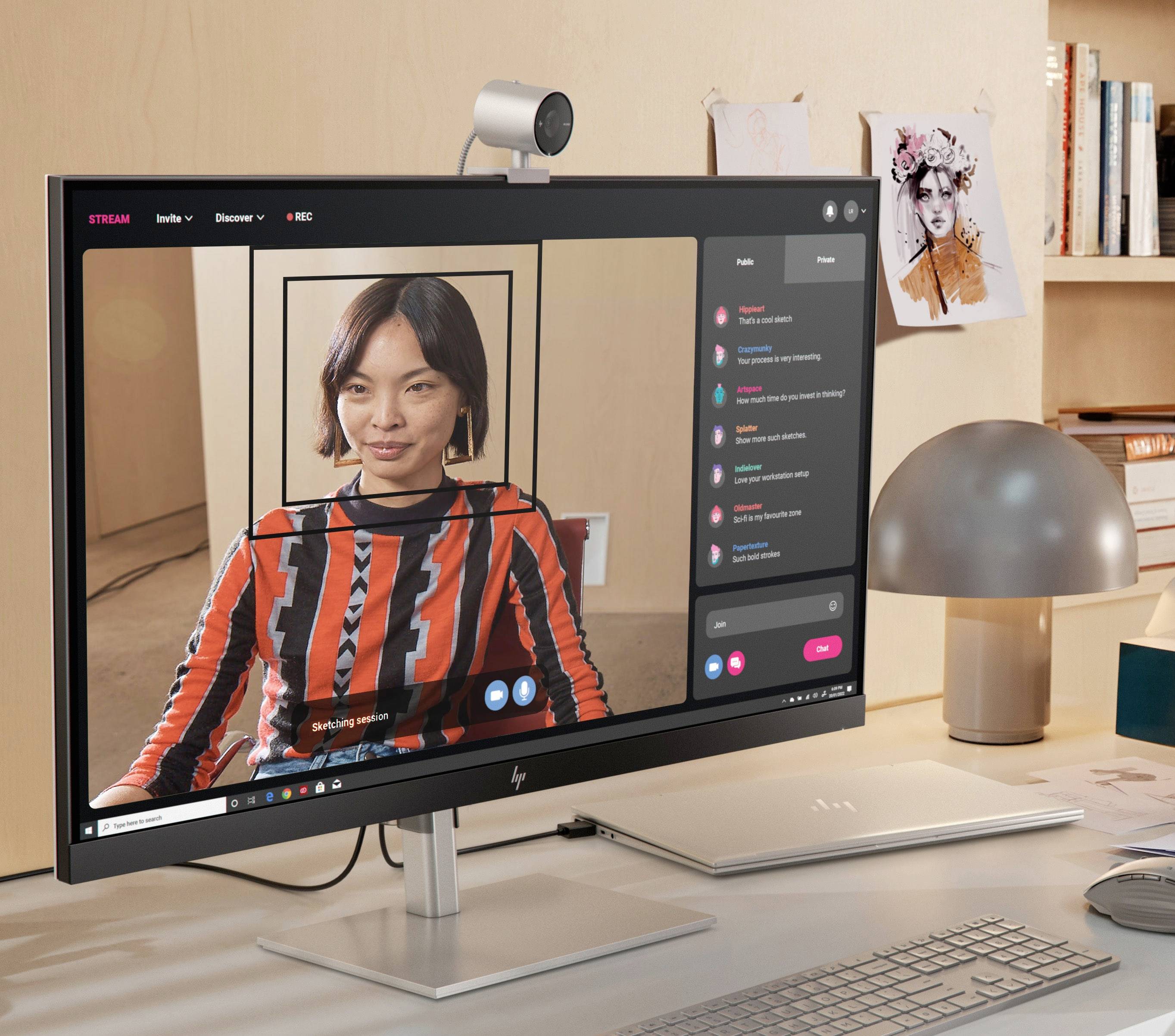 HP 950 Webcam 4K 3840 x 2160 Pixel Microfono, Morsetto di supporto-10