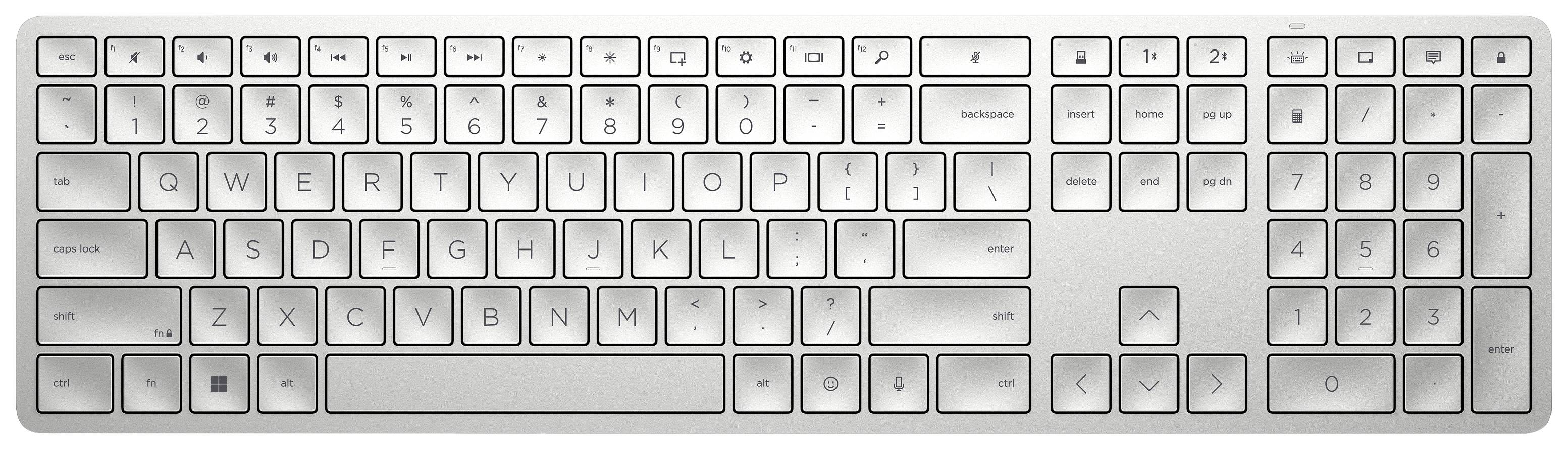 HP 970 Senza fili Tastiera Tedesco, QWERTZ Argento Ricaricabile-0
