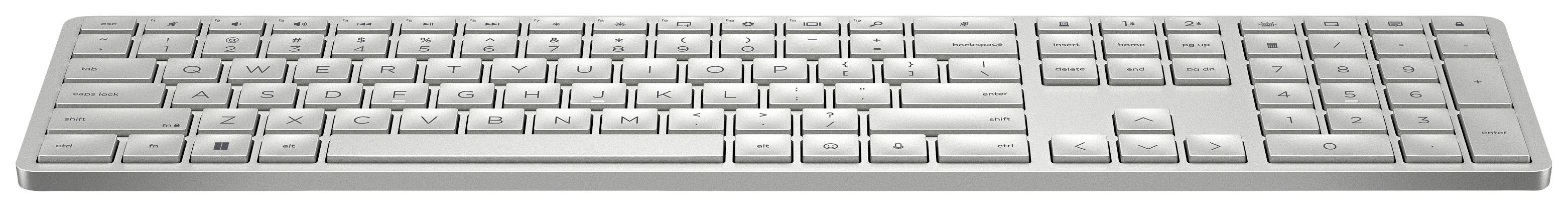 HP 970 Senza fili Tastiera Tedesco, QWERTZ Argento Ricaricabile-1