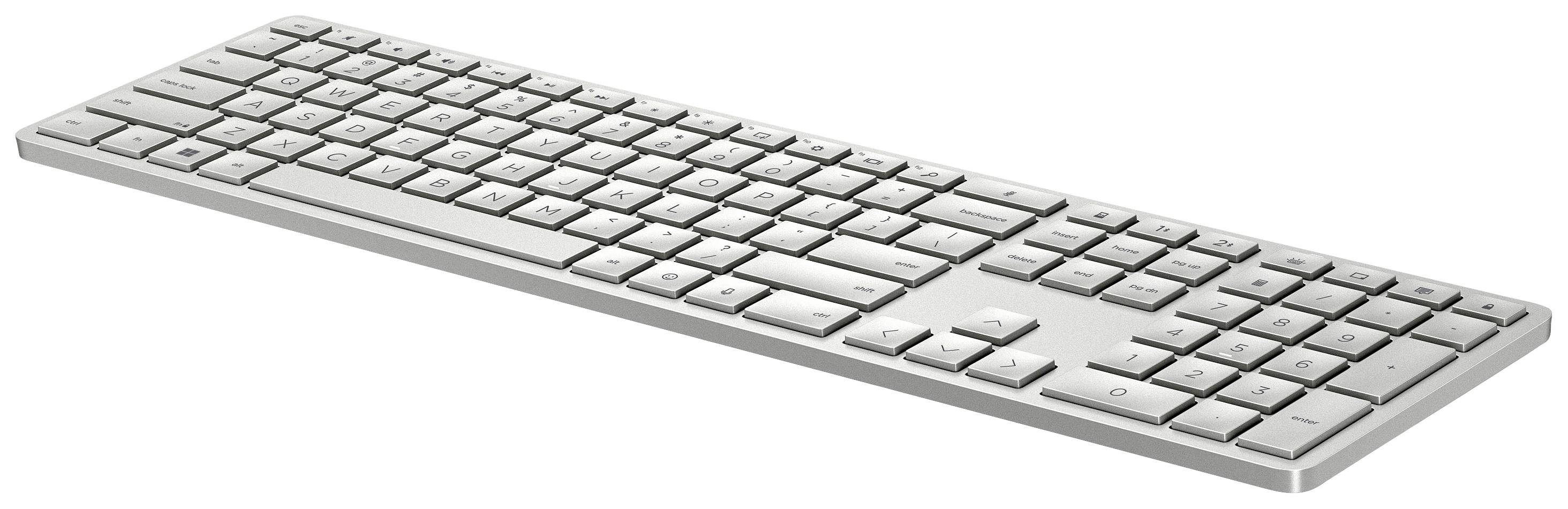 HP 970 Senza fili Tastiera Tedesco, QWERTZ Argento Ricaricabile-2
