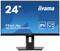 Un monitor iiyama da 24 pollici, modello ProLite XUB2493HS, con tecnologia IPS, poggiato su un supporto.