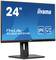 Un monitor da 24 pollici di iiyama, modello ProLite XUB2493HS, con tecnologia IPS, mostra i simboli per il supporto dello schermo e dell'angolo di visuale.