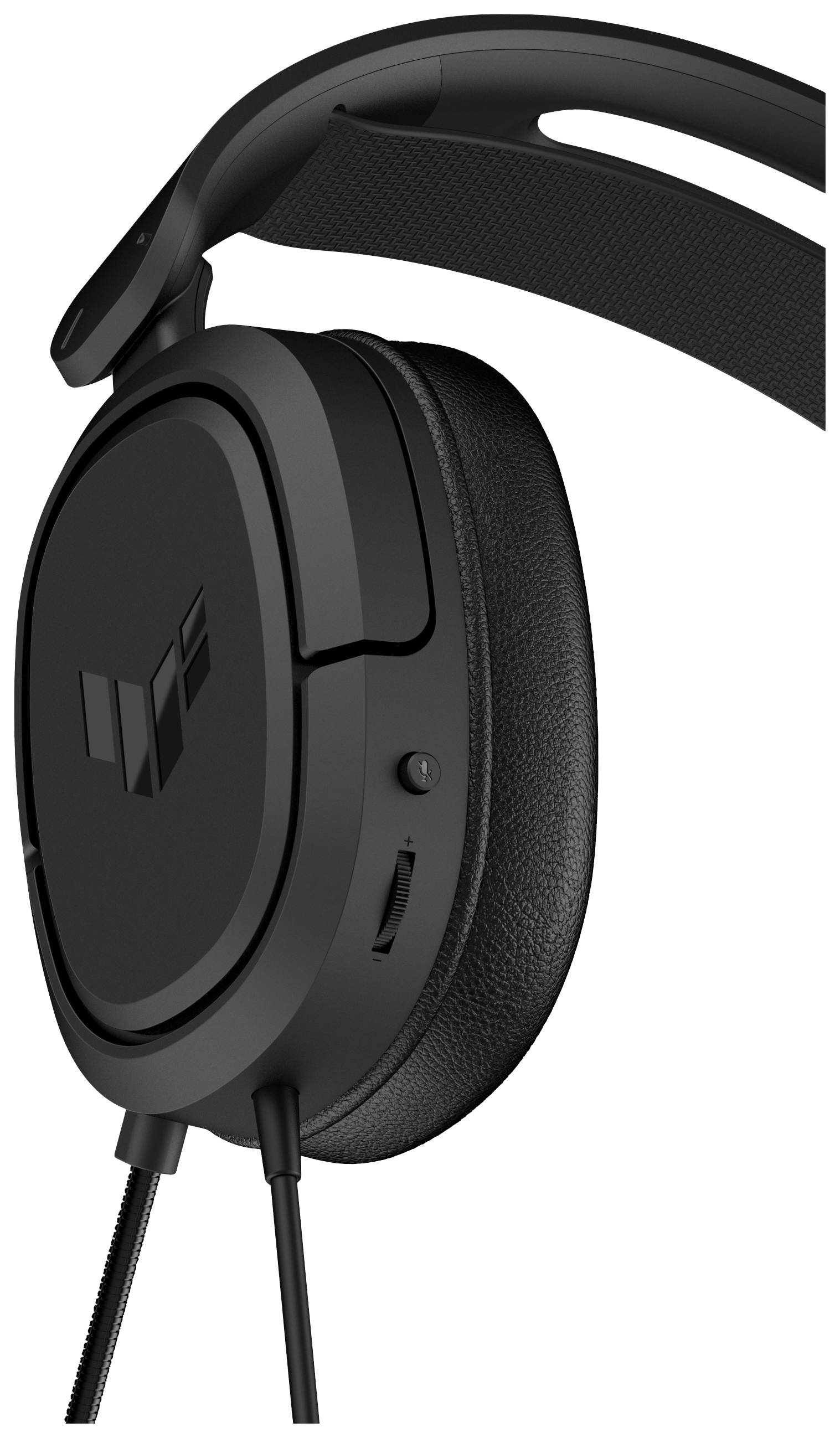 Cuffie over-ear nere con padiglioni imbottiti e fascia regolabile. Ideali per l'ascolto musicale o il gaming.