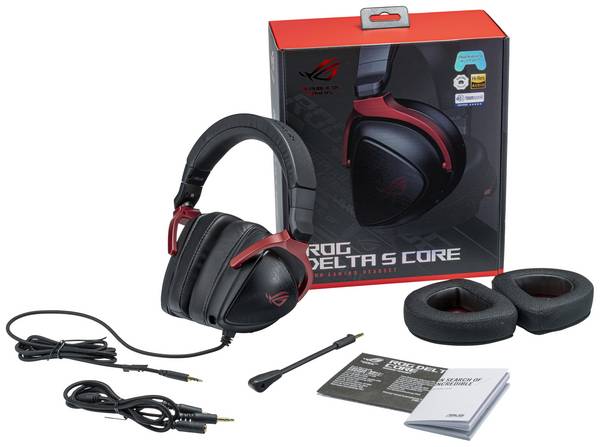 Asus Delta S Core  Cuffie Over Ear via cavo 7,1 Surround Nero  Muto, pieghevole Gaming