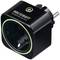 Spina intelligente Voltcraft SEM6500 in nero con indicatore LED verde.