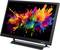 Un monitor mostra uno schermo con un vivace sprazzo di colori in rosso, giallo, blu e viola, che trasmette energia dinamica.