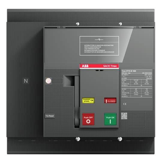 Interruttore industriale con pulsanti rosso e verde. Marcature: 'Premere OFF' e 'Premere ON'. Istruzioni del produttore e specifiche tecniche in alto.