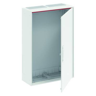 Contenitore metallico bianco, aperto, con porta laterale, idoneo per installazioni elettriche o tecniche.