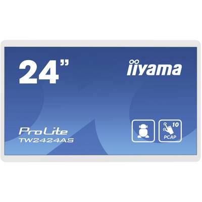 Lo schermo mostra un modello iiyama ProLite da 24 pollici TW2424AS con tecnologia PCAP.
