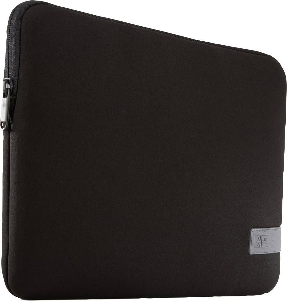 Una borsa nera per laptop con chiusura lampo, idonea per la protezione e il trasporto di laptop o tablet.