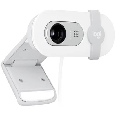 Una webcam bianca con microfono integrato e un clip di supporto stabile, ideale per videochiamate in qualità 1080p.