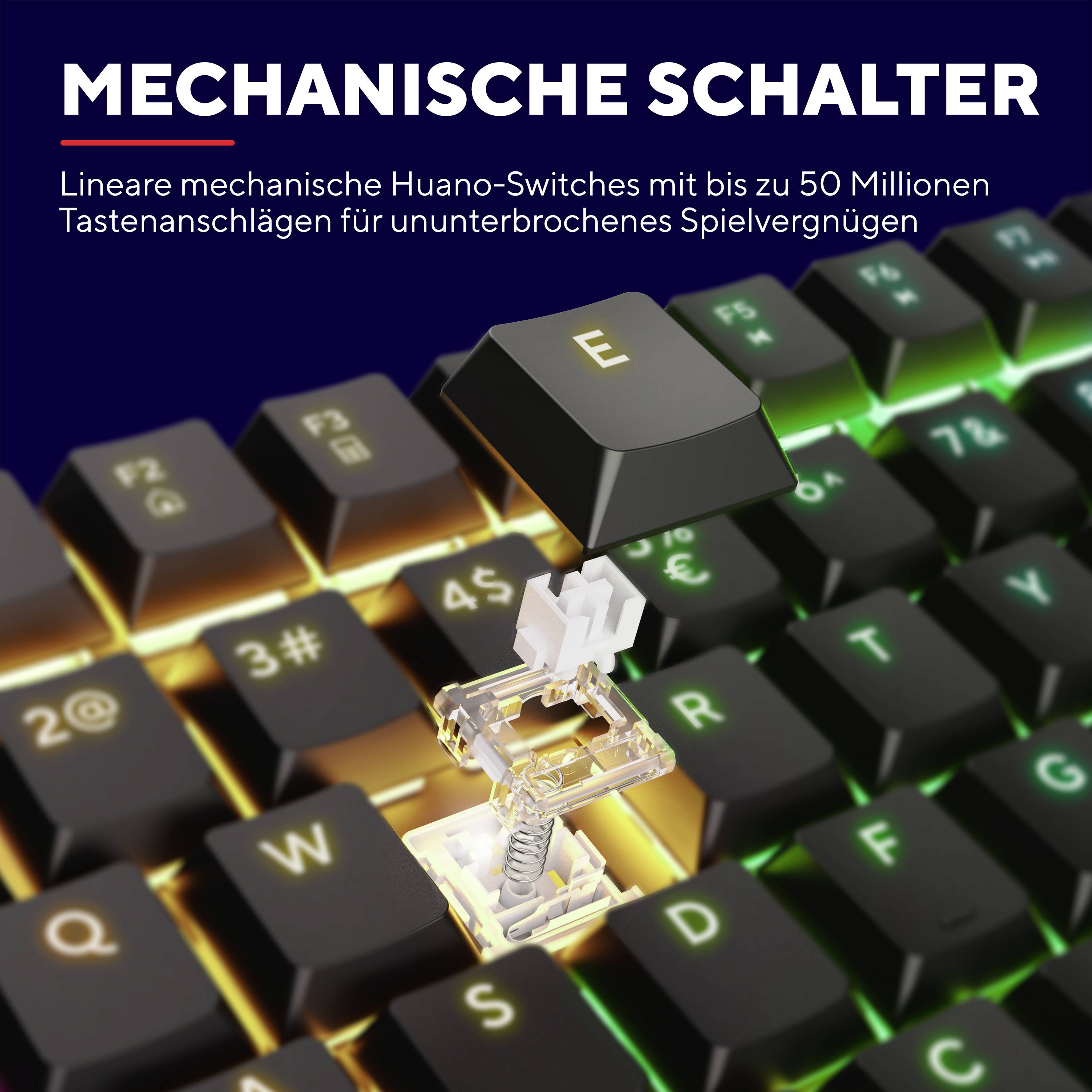 Trust GXT866 TORIX MECHANICAL Cablato Tastiera da gioco Tedesco, QWERTZ Multicolore Illuminato-6