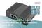 Iniettore PoE industriale Gigabit, completamente conforme a IEEE802.3af, at, bt, fino a 85 W. Dispositivo nero con connessioni Ethernet, per guida DIN.