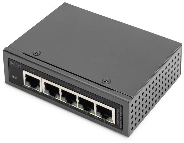 Digitus Extender industriale 5 porte Gigabit PoE