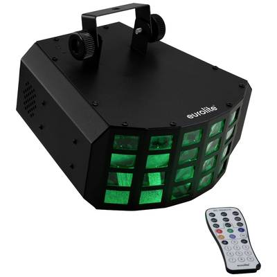 Effetto luce LED nero Eurolite con finestre che si illuminano di verde e telecomando. Ideale per applicazioni sceniche e per feste.