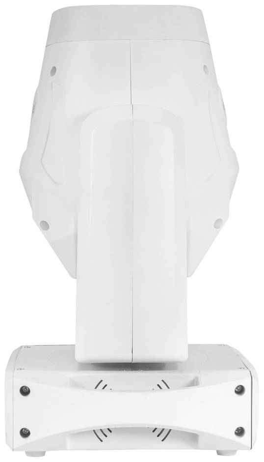 Proiettore bianco e robusto dal design moderno, adatto per l'illuminazione scenica e gli eventi.