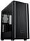 Un case per computer nero con frontale in mesh e pannello laterale trasparente, adatto all'installazione di componenti hardware PC.
